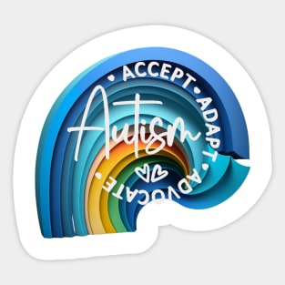 Accept, Adapt, Advocate Autism Awareness Sticker